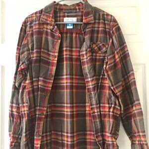 Columbia Omni-Wick Flannel Shirt - Men’s Medium Brown & Red Plaid